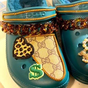 Gucci Money Green Lined CROCS